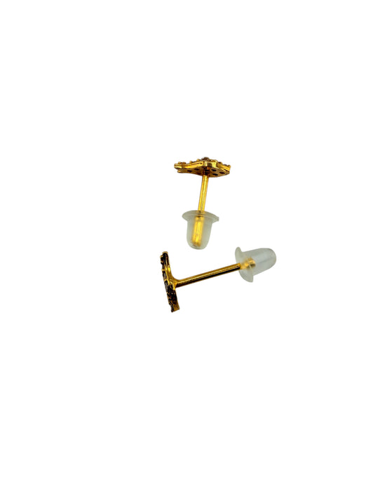 18k Gold, Fish Small Stud Earrings Dainty Earrings, February- March Symbol