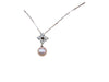 18K Diamond & Pearl Pendant Necklace18.5inch.-EZ Jewelry and Decor