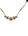 14K Gold Emerald & Diamond Necklace.Flower Design 17.5" . Made in Italy-EZ Jewelry and Decor