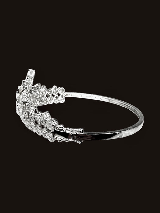 18K White Gold, 4-5ct Natural Diamond Cartier Style Bracelet. 15.2gr-EZ Jewelry and Decor