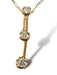 10K Gold Pendant  Necklace with Three Graduate Diamonds Italy. 18"-EZ Jewelry and Decor