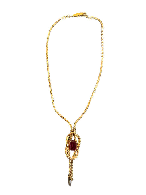 Italian UnoAErre 18K Gold and Ruby Bolero Necklace. 15.5in. 17 grams-EZ Jewelry and Decor