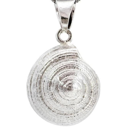 Jewelry - Sterling Silver Necklace With 2” Hand Crafted 3-D Seashell Pendant On 20in Rope Chain