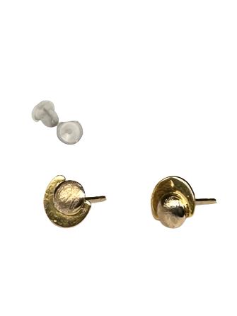 18k Gold Moon Stud Earrings, Small Gold Earrings.-EZ Jewelry and Decor