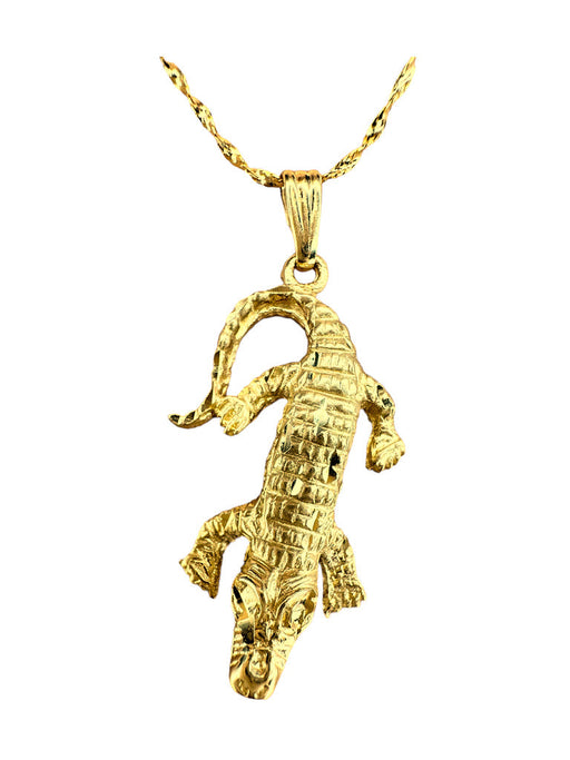 Exquisite14K Gold Alligator Italian Twisted Necklace 18”.-EZ Jewelry and Decor