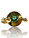 18k Gold and Diamond Gorgeous Unique Ring, with a Blue-Green Zircon Size 7-EZ Jewelry and Decor