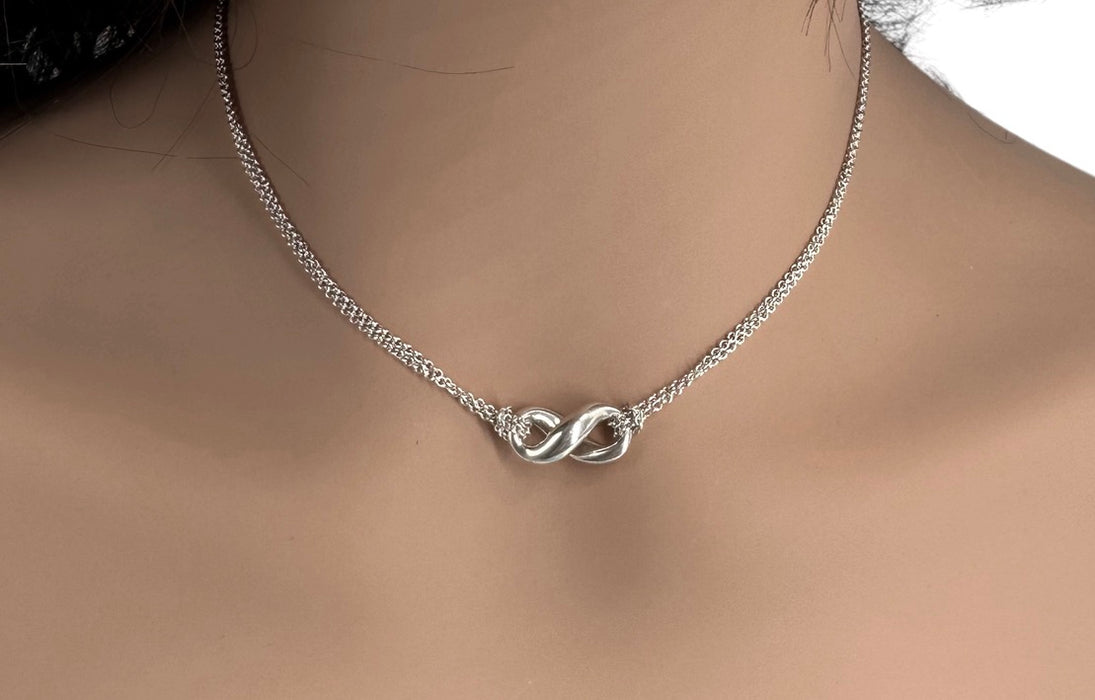 Tiffany & Co Sterling Silver 'Infinity' Double Chain Necklace. Vintage