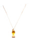 Necklace 14K Gold Delicate Chain with Yellow Citrine and Diamond, 19"-EZ Jewelry and Decor