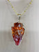 Stylish Arrowhead glass pendant on 17 in chain stamped 18k GF-EZ Jewelry and Decor