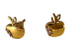 18k Gold, Apple Design Stud Earrings-EZ Jewelry and Decor