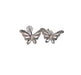 18k White Gold Butterfly Stud Earrings. 0.5"-EZ Jewelry and Decor