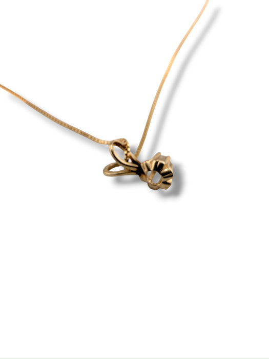 14K Gold Diamond Solitaire Necklace, 18” , Gift for Her, April Birthstone, Love, Anniversary Gift