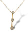 10K Gold Pendant  Necklace with Three Graduate Diamonds Italy. 18"-EZ Jewelry and Decor