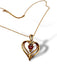 Pendant Necklace in Ruby & Diamond Swirl Heart Pendant 10k Yellow Gold-EZ Jewelry and Decor