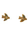 18k Gold Swallow Bird Stud Earrings, Small gold earrings.-EZ Jewelry and Decor