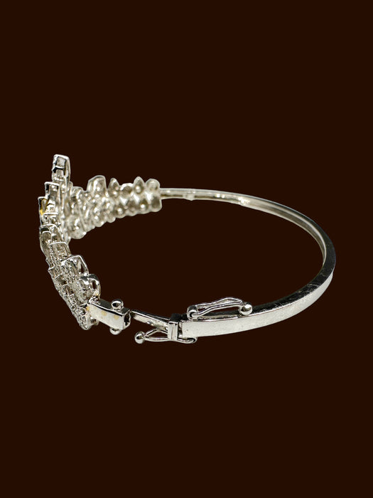 18K White Gold, 4-5ct Natural Diamond Cartier Style Bracelet. 15.2gr-EZ Jewelry and Decor