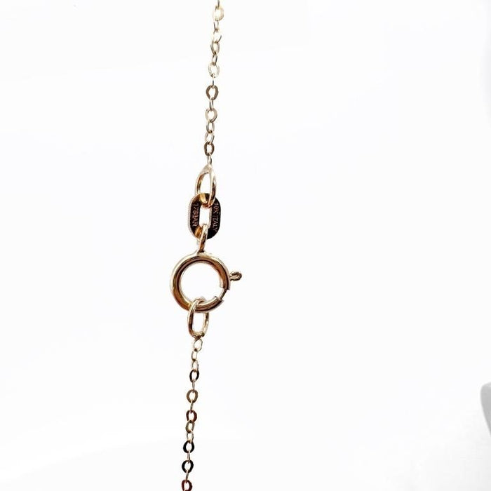 Polished Disk Circle Station Necklace 10k Gold. 18"