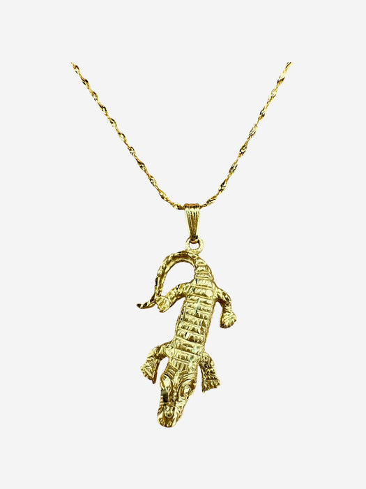 Exquisite14K Gold Alligator Italian Twisted Necklace 18”.-EZ Jewelry and Decor