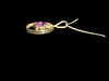 18k Gold and Purple Amethyst Pendant Necklace with 14K Gold Flat Chain Necklace 16”-EZ Jewelry and Decor