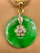 Jade and Diamond Pendant Disk, 1in T. 20k Gold, Diamond and Jade, Vintage Chinese Jewelry-EZ Jewelry and Decor