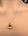 Necklace 14K Gold Delicate Chain with Yellow Citrine and Diamond, 19"-EZ Jewelry and Decor