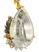 Natural Aquamarine, Sapphire & Diamond Drop Pendant , 13.7ct, 14k Yellow Gold certified-EZ Jewelry and Decor