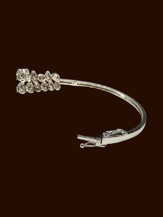 18K White Gold, 4-5ct Natural Diamond Cartier Style Bracelet. 15.2gr-EZ Jewelry and Decor