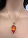 Stylish Arrowhead glass pendant on 17 in chain stamped 18k GF-EZ Jewelry and Decor