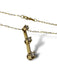 10K Gold Pendant  Necklace with Three Graduate Diamonds Italy. 18"-EZ Jewelry and Decor