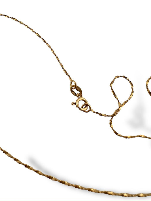 14k Gold 16" Dainty Twist Necklace Chain, Italy