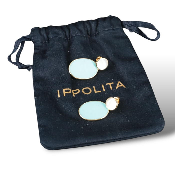 Ippolita Set Polished Rock Candy 18K Turquoise Circle Station Necklace and Earrings, Buy as a Set or Separately