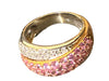 18k Gold, Diamond & Pink Tourmaline Ring - 7.3g TW 18k Diamond and pink tourmaline ring. Size 5.-EZ Jewelry and Decor