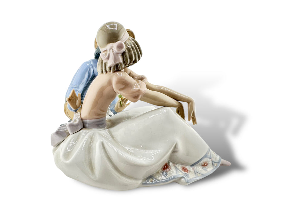 Retired Lladro No 5454 -For Me? A Boy Giving A Girl A Flower, No Box , Couple Figurine