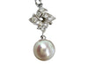 18K Diamond & Pearl Pendant Necklace18.5inch.-EZ Jewelry and Decor