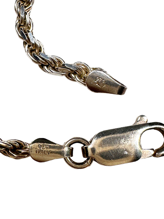 Silver Rope Bracelet, Italy 7.25"