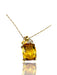 Necklace 14K Gold Delicate Chain with Yellow Citrine and Diamond, 19"-EZ Jewelry and Decor