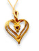 Pendant Necklace in Ruby & Diamond Swirl Heart Pendant 10k Yellow Gold-EZ Jewelry and Decor