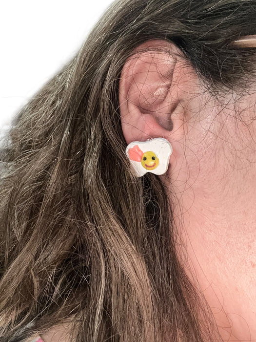 Egg and Toast Stud Earrings – Cute Polymer Clay Handmade Funny Earrings