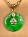 Jade and Diamond Pendant Disk, 1in T. 20k Gold, Diamond and Jade, Vintage Chinese Jewelry-EZ Jewelry and Decor