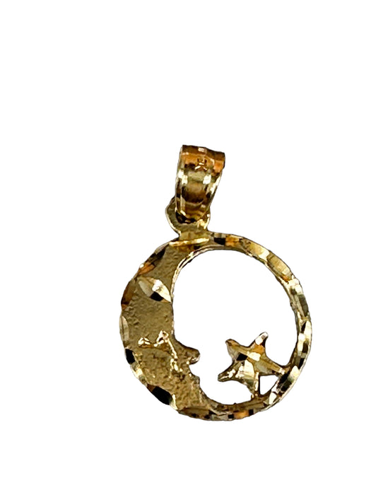 Stunning 10k Gold Moon & Star Necklace-EZ Jewelry and Decor