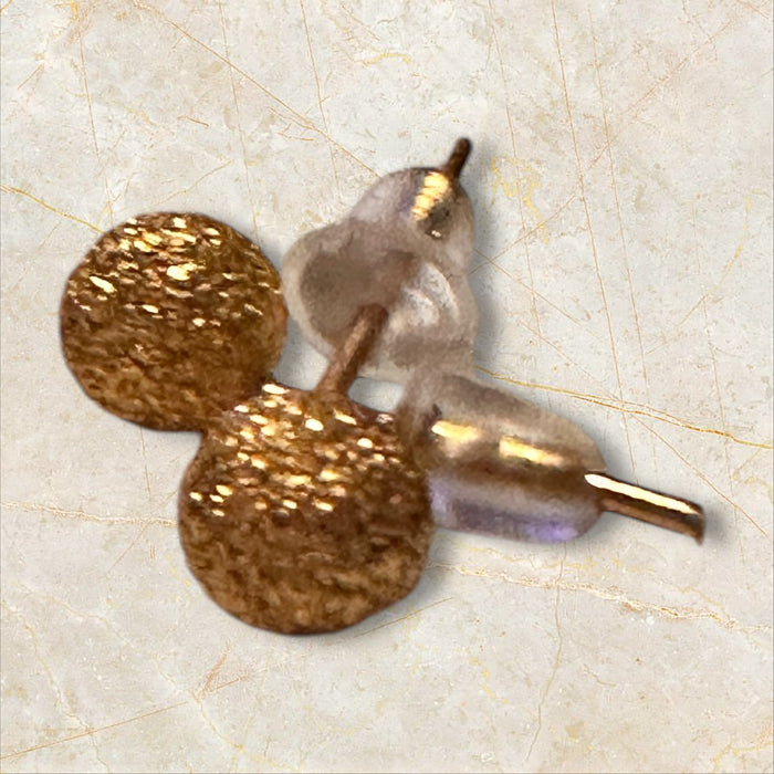 18k Gold Textured Balls Stud Earrings-EZ Jewelry and Decor