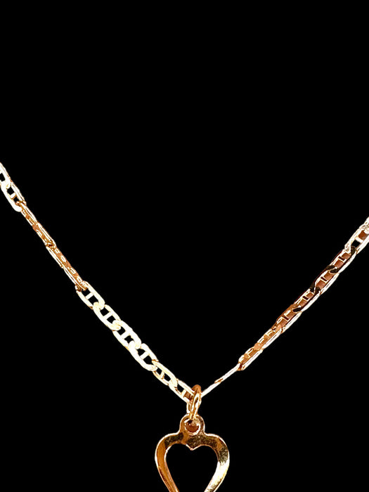 10k Gold Love necklace Three Hearts Italian, 20”