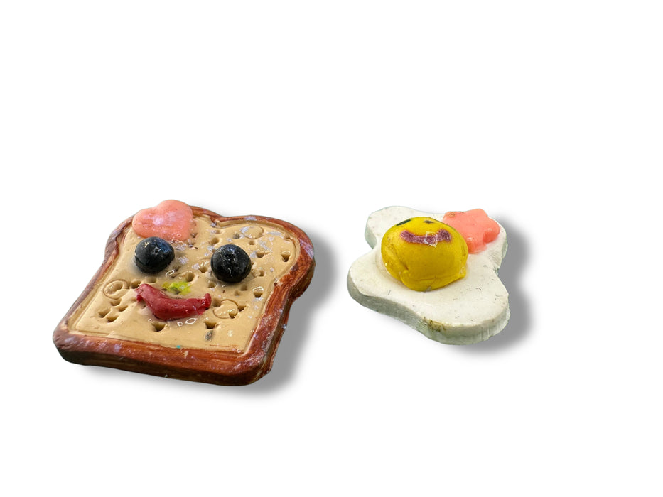 Egg and Toast Stud Earrings – Cute Polymer Clay Handmade Funny Earrings