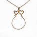 Double Heart Charm Holder Pendant 14k-EZ Jewelry and Decor