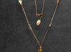 18K Yellow Gold Strand 33”Y Necklace with Geometric Stations-EZ Jewelry and Decor