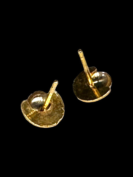 18k Gold Moon Stud Earrings, Small Gold Earrings.-EZ Jewelry and Decor