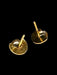 18k Gold Moon Stud Earrings, Small Gold Earrings.-EZ Jewelry and Decor