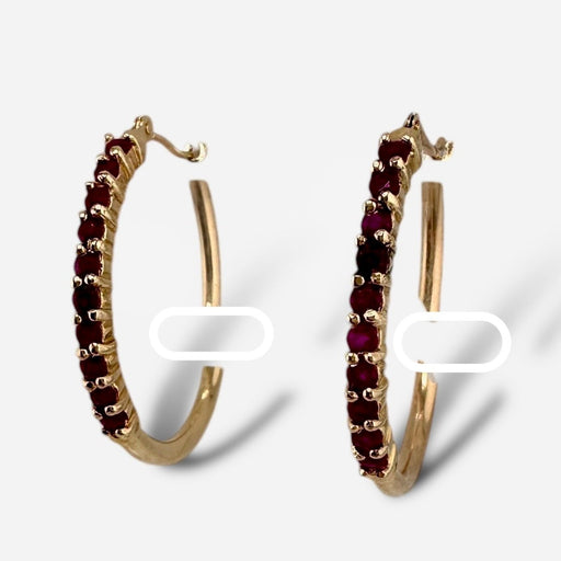 Ruby Hoop Earrings