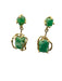 18K Gold Raw Opaque Emerald Earrings, Dangling Green Emerald and Gold Earrings. 1.26" T-EZ Jewelry and Decor