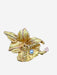 Elegant 18K Yellow Matt Orchid Brooch with Pearl. 1.7”-EZ Jewelry and Decor